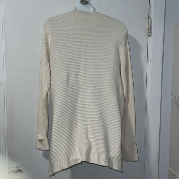 LOGO Lori Goldstein Alabaster Cloudia Ribbed Sweater-M - Picture 4 of 9